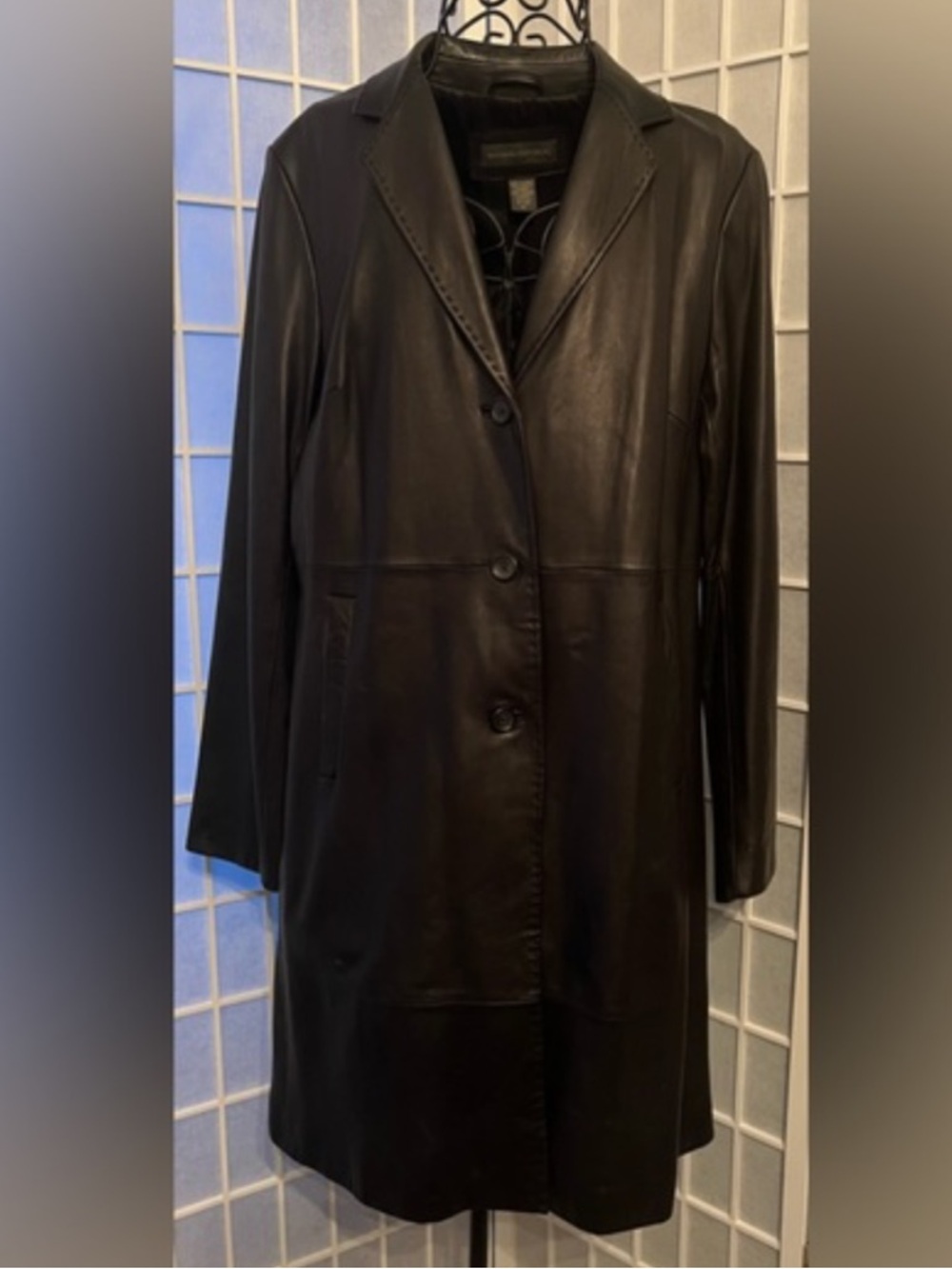 Banana Republic Brown Leather Longline Jacket Small